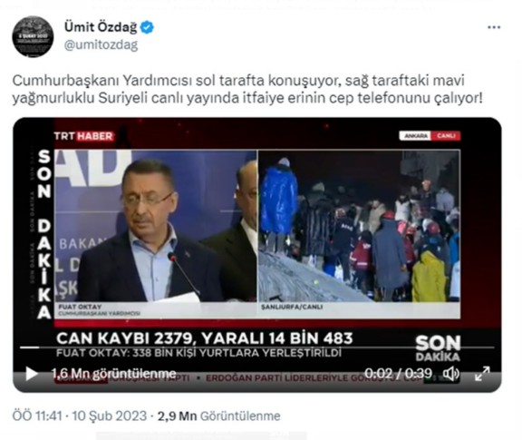 Ümit Özdağ'dan bir yalan daha: Akçakaleli gönüllüyü 'Suriyeli hırsız' olarak gösterdi